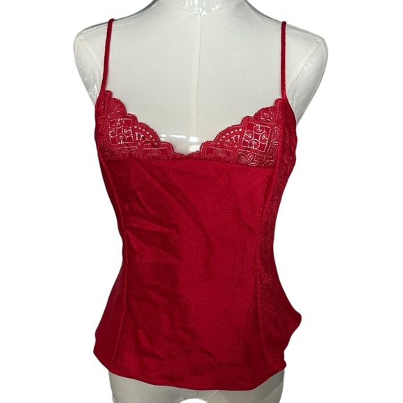 VTG Victoria’s Secret Women’s Gold Label Satin Romantic Lace Lingerie Cami Top S - Picture 1 of 6